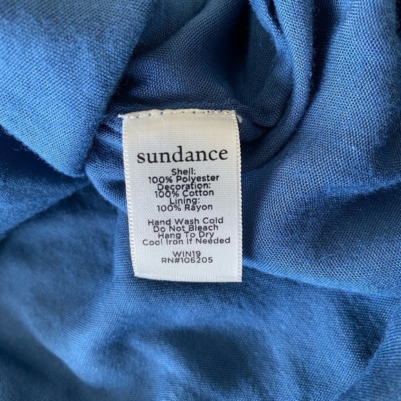 Sundance Fleur In Bloom Lace Blue Floral Embroidered Bell Sleeve Blouse Medium - Picture 9 of 9